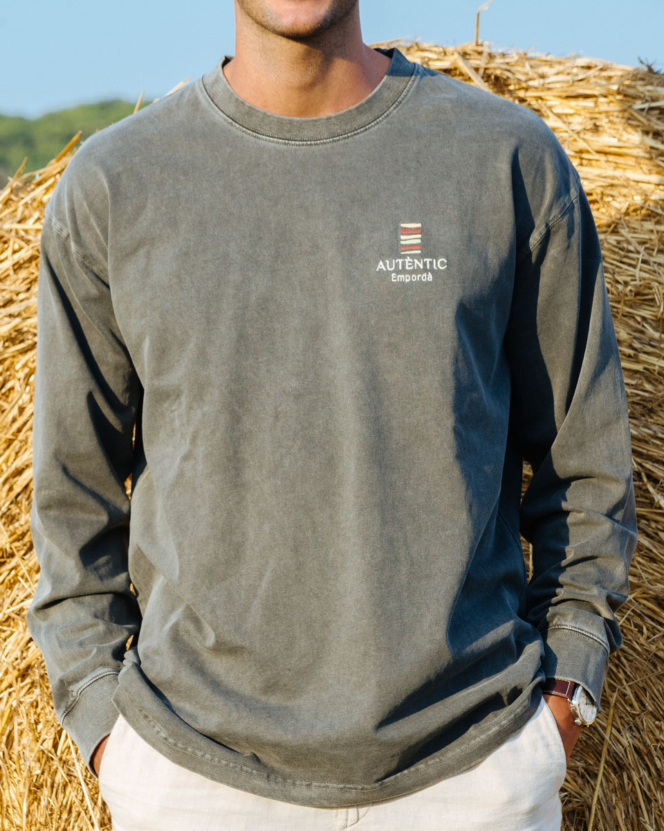 Camiseta Manga Larga Gris Piedra